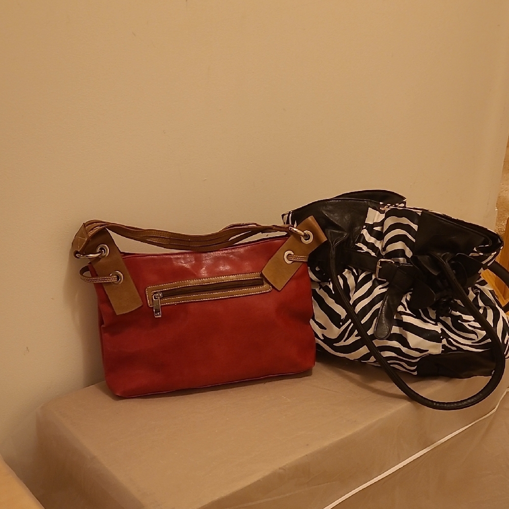 Red Leather Shoulder Bag